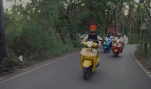 Diljit Doshanj on scooter